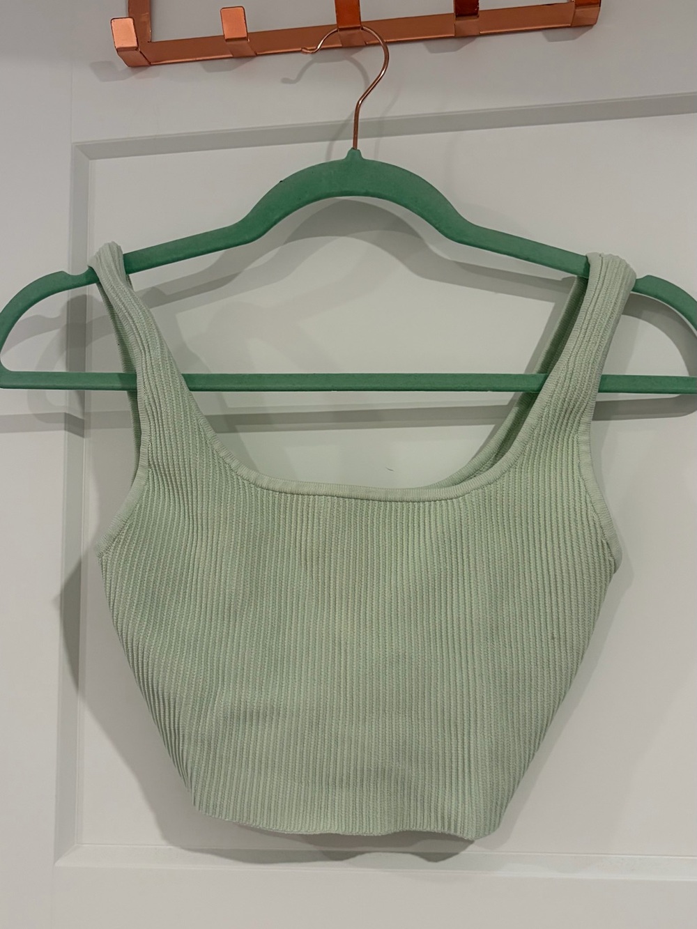 Babaton Sage Green Ribbed Cropped Tank Top 🌿